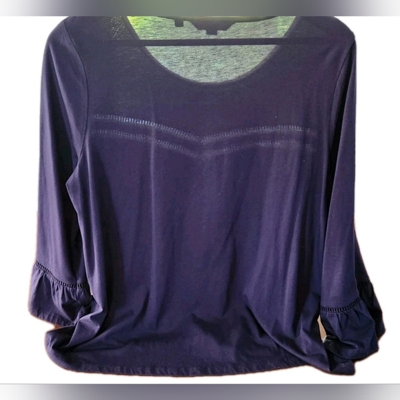 Boden Women's Top Long-Sleeved Dark Blue Jersey Knit 3/4 Bell Sleeve US 10 Boho - Picture 3 of 7